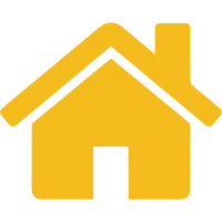 Yellow house icon with chimney, representing the restaurant’s home-style dining at Great Wall, a Chinese Restaurant in Indianapolis